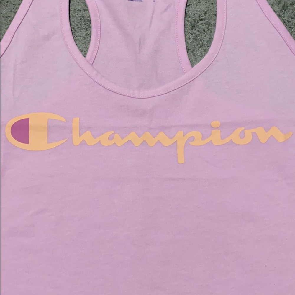 Pink champion tank top, wick away material